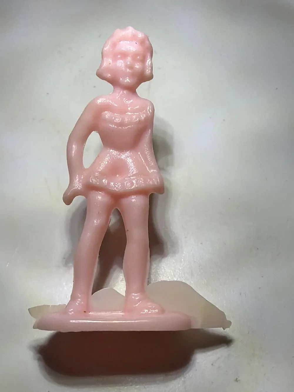 Vintage Pink Plastic Majorette Baton Twirler Girl Figurine Cake Topper Miniature